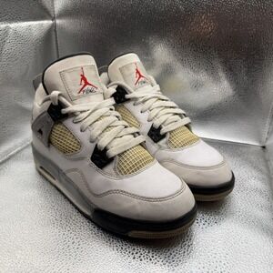 Size 6Y Nike Air Jordan 4 Retro White Cement Youth Sneaker Shoes 836016-192‎